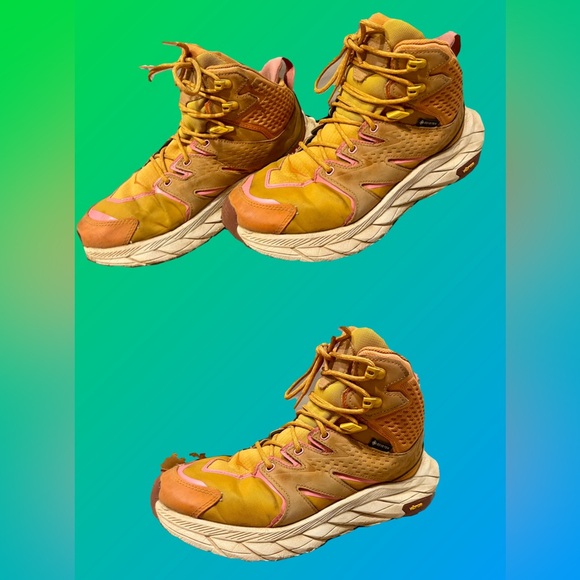 Hoka Athletic Shoes in Mustard and Pink - Picture 2 of 7